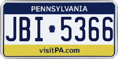 PA license plate JBI5366