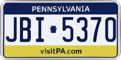 PA license plate JBI5370