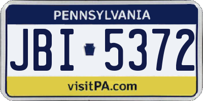 PA license plate JBI5372