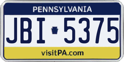 PA license plate JBI5375