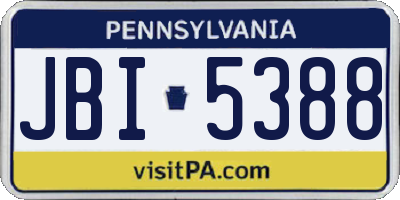 PA license plate JBI5388