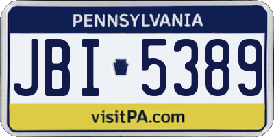 PA license plate JBI5389