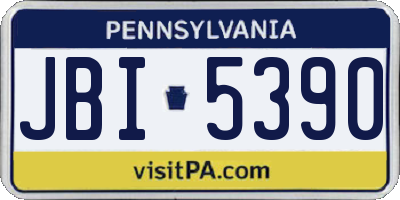 PA license plate JBI5390