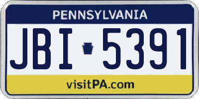 PA license plate JBI5391