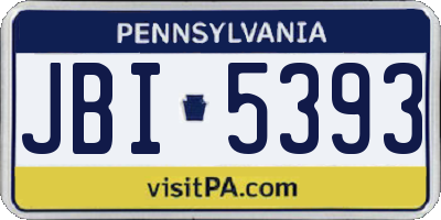 PA license plate JBI5393