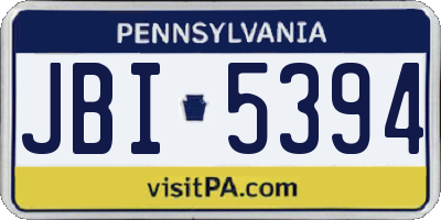 PA license plate JBI5394