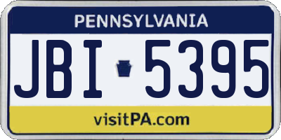 PA license plate JBI5395