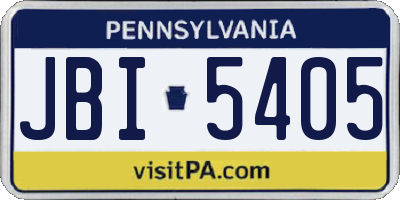 PA license plate JBI5405