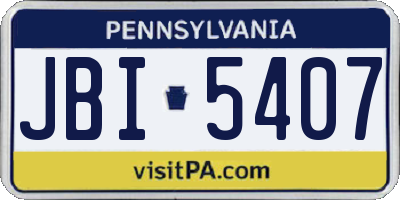 PA license plate JBI5407