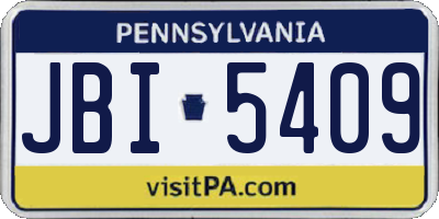 PA license plate JBI5409