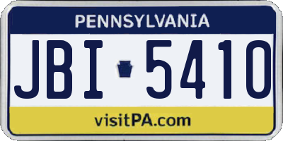 PA license plate JBI5410