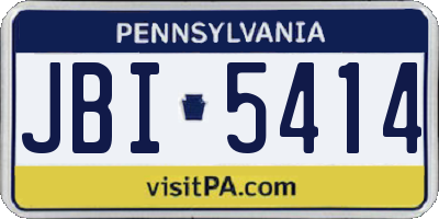 PA license plate JBI5414