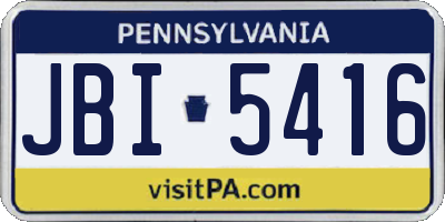 PA license plate JBI5416