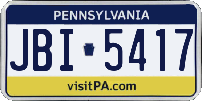 PA license plate JBI5417