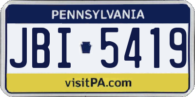 PA license plate JBI5419