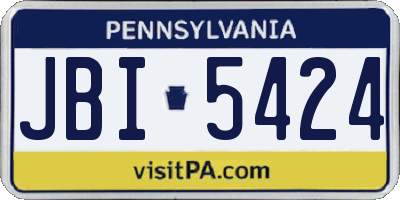 PA license plate JBI5424