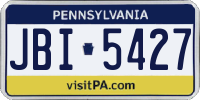 PA license plate JBI5427