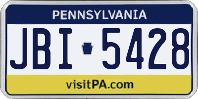 PA license plate JBI5428