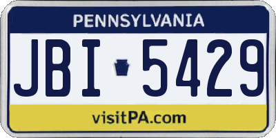 PA license plate JBI5429