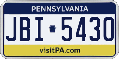 PA license plate JBI5430