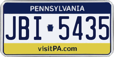 PA license plate JBI5435