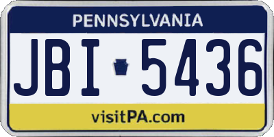 PA license plate JBI5436