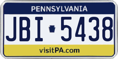 PA license plate JBI5438