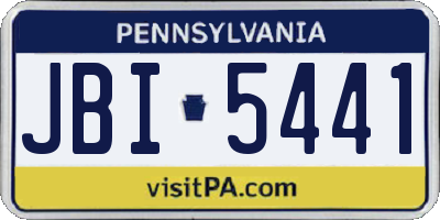 PA license plate JBI5441