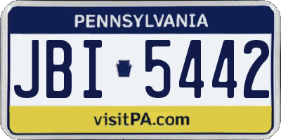 PA license plate JBI5442