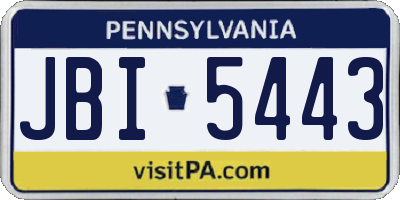 PA license plate JBI5443