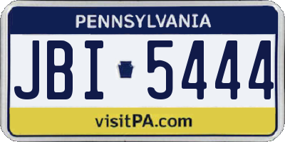 PA license plate JBI5444