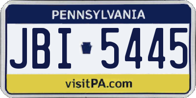 PA license plate JBI5445