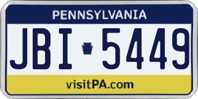 PA license plate JBI5449