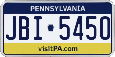 PA license plate JBI5450