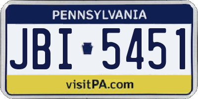 PA license plate JBI5451