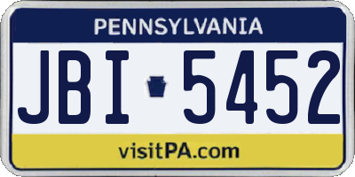 PA license plate JBI5452