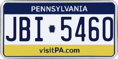 PA license plate JBI5460