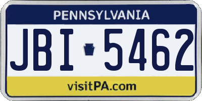 PA license plate JBI5462