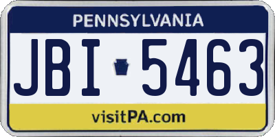 PA license plate JBI5463