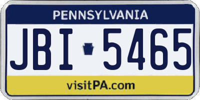 PA license plate JBI5465