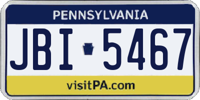 PA license plate JBI5467