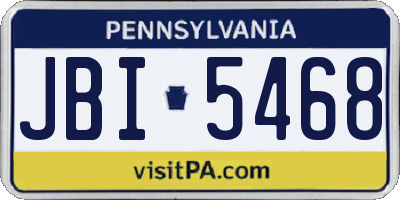 PA license plate JBI5468