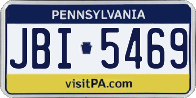 PA license plate JBI5469