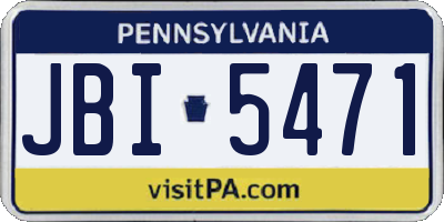 PA license plate JBI5471