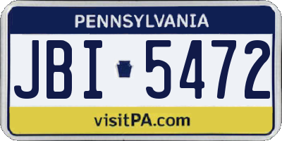 PA license plate JBI5472