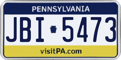 PA license plate JBI5473