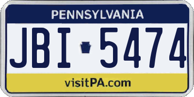 PA license plate JBI5474