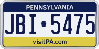 PA license plate JBI5475