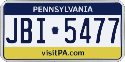 PA license plate JBI5477