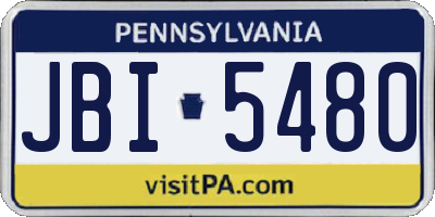 PA license plate JBI5480